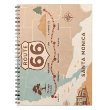 Mapa Antigo da Rota 66 com Cidades Históricas