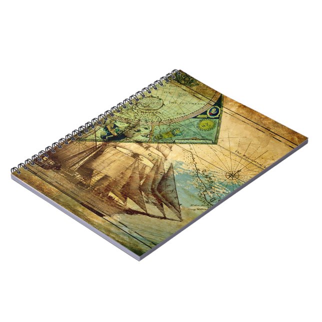 Caderno Espiral Mapa antigo - Notebook (Left Side)