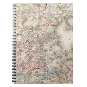 Caderno Espiral Mapa: Boston, 1883