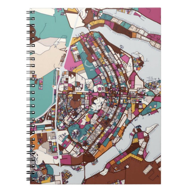 Caderno Espiral Mapa colorido de Brasília (Frente)