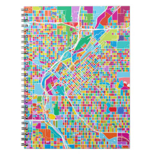 Caderno Espiral Mapa colorido de Denver