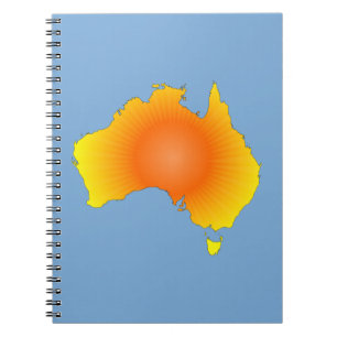 Caderno Espiral Mapa da Austrália Sunny