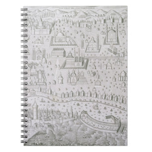 Caderno Espiral Mapa da cidade de Constantinople, Turquia, c.1650