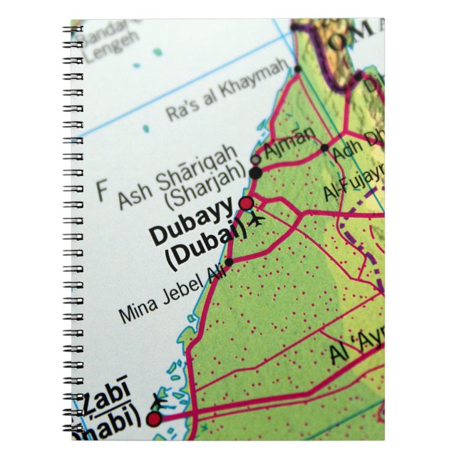 Caderno Espiral Mapa da Cidade de Dubai (Frente)