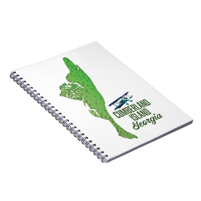 Caderno Espiral Mapa da ilha Cumberland Geórgia (Lado Direito)