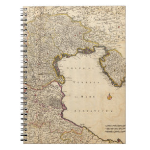 Caderno Espiral Mapa da Região de Veneza, Itália