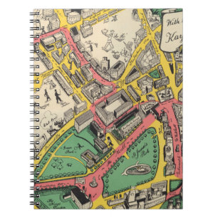 Caderno Espiral Mapa da rota da coroação, Londres, Inglaterra