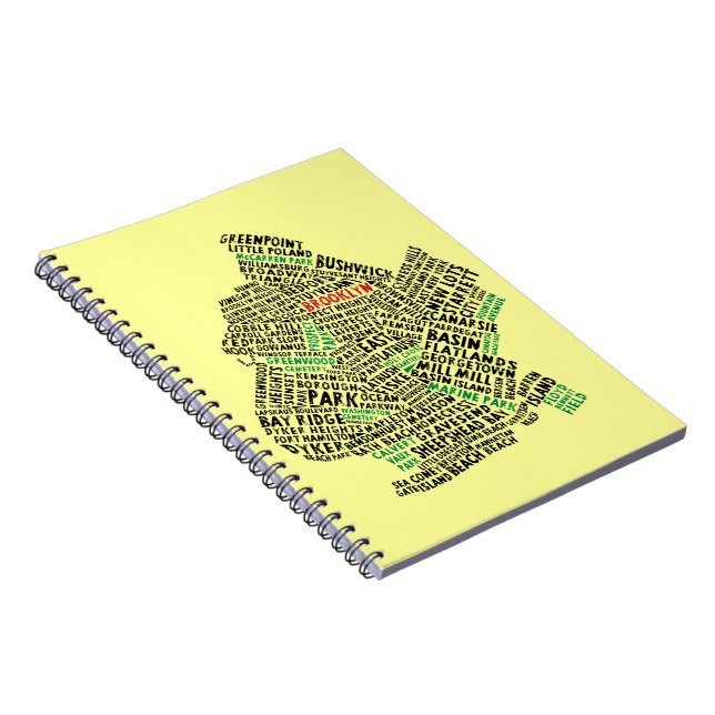 Caderno Espiral Mapa de Arte do Brooklyn Nova Iorque (Lado Direito)