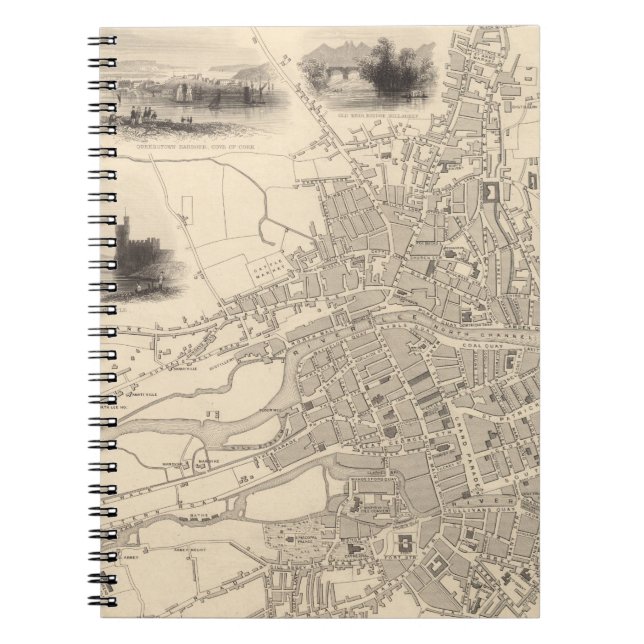 Caderno Espiral Mapa de Cork, Irlanda (Frente)