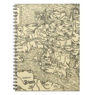Caderno Espiral Mapa de Inglaterra em Ptolemy 's Geographia