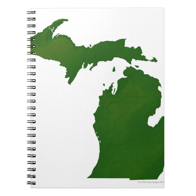 Caderno Espiral Mapa de Michigan (Frente)