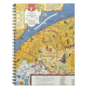 Caderno Espiral Mapa de Vacanes, Quebec, Gaspesie (Canadá)