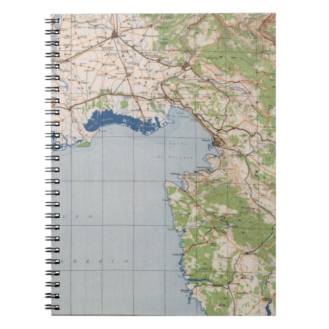 Caderno Espiral Mapa de Veneza, Itália (Frente)