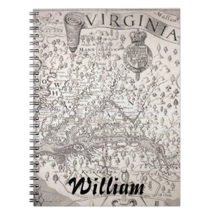 Caderno Espiral Mapa de Virgínia, 1612