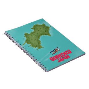 Caderno Espiral Mapa do Japão Shikoku