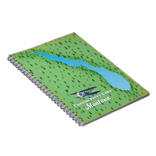 Caderno Espiral Mapa do lago Canyon Ferry Lake Montana