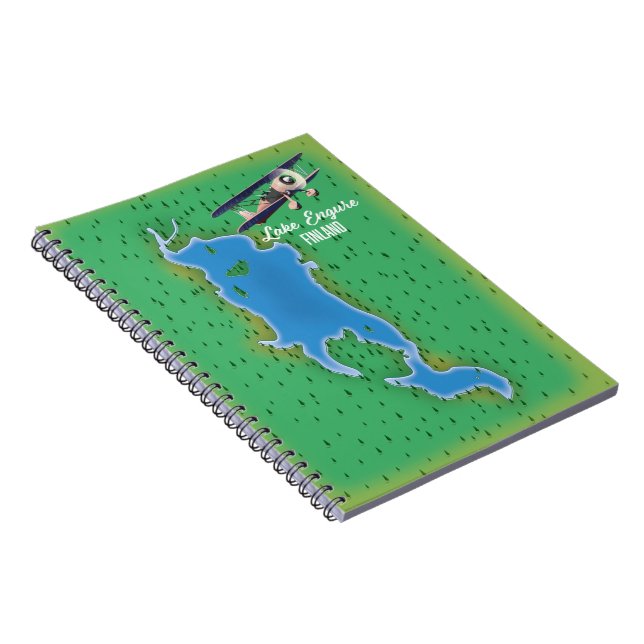 Caderno Espiral Mapa do Lago Engure na Finlândia (Lado Direito)
