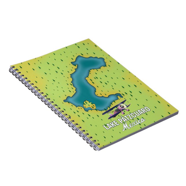 Caderno Espiral Mapa do Lago Pátzcuaro no México (Lado Direito)