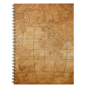 Caderno Espiral mapa do mundo