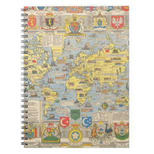 Caderno Espiral Mapa do Mundo das Nações Unidas