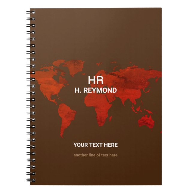 Caderno Espiral Mapa do Mundo Moderno Brown (Frente)