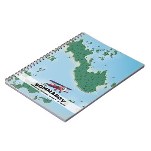 Caderno Espiral Mapa do poster de viagens Sommarøy Norway