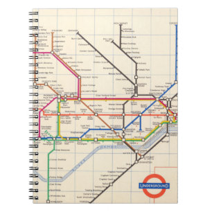 Caderno Espiral Mapa do Subsolo de Londres