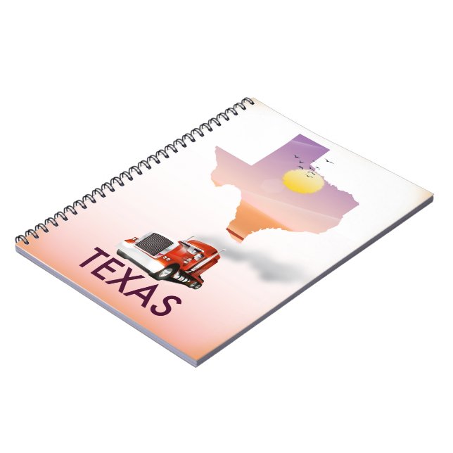 Caderno Espiral Mapa do Texas Big Rig (Left Side)