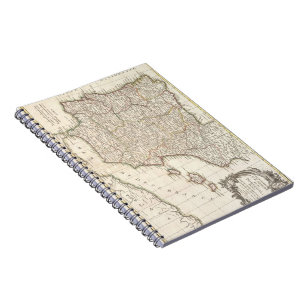 Caderno Espiral Mapa do vintage da espanha (1775)
