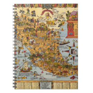 Caderno Espiral Mapa dos Estados Unidos Mexicanos