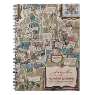 Caderno Espiral Mapa Dunlop - Marcas Literárias do Centro de Lond