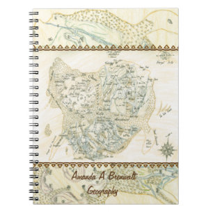 Caderno Espiral Mapa etiquetado de Trino