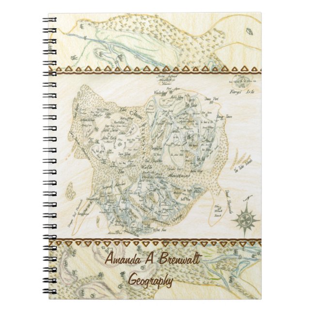 Caderno Espiral Mapa etiquetado de Trino (Frente)