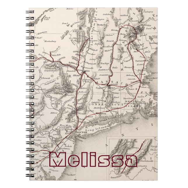 Caderno Espiral Mapa: EUA do nordeste (Frente)