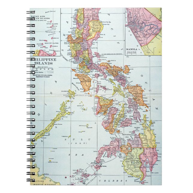 CADERNO ESPIRAL MAPA: FILIPINAS, 1905 (Frente)