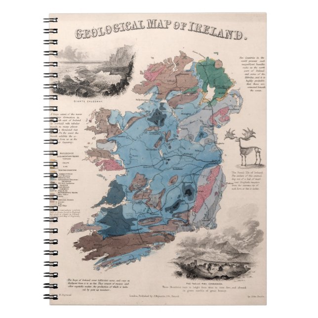 Caderno Espiral Mapa Geológico da Irlanda (Frente)