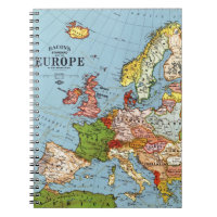 Mapa Geral do Século 20 da Vintage Europa