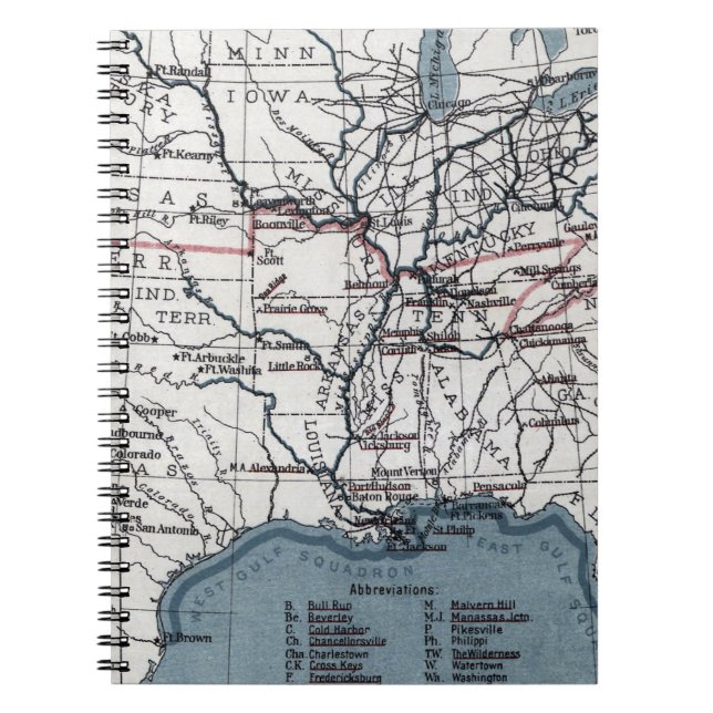 CADERNO ESPIRAL MAPA: GUERRA CIVIL, 1861 (Frente)