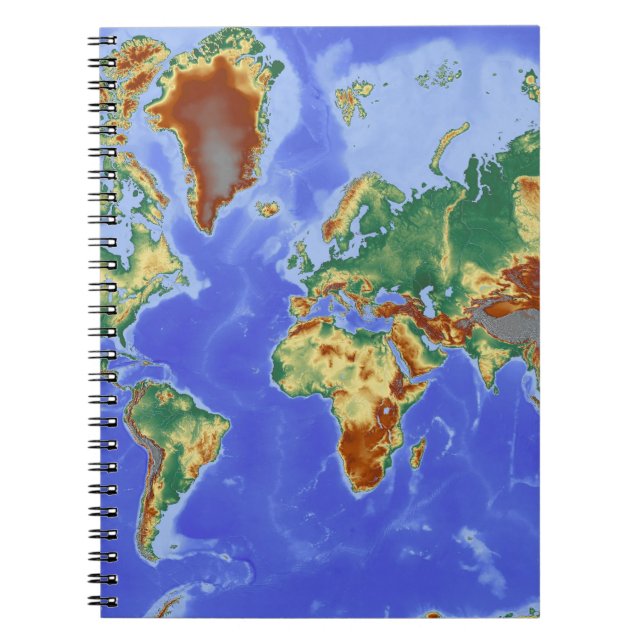 Caderno Espiral Mapa Internacional da Geografia Mundial (Frente)