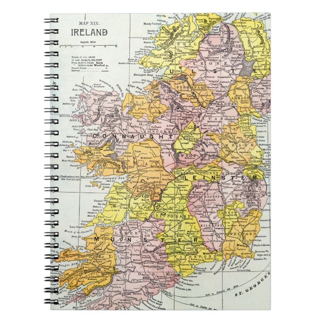 Caderno Espiral MAPA: IRELAND, c1890 (Frente)