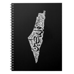 Caderno Espiral Mapa livre da Palestina e bandeira ف ل س ط ي ن