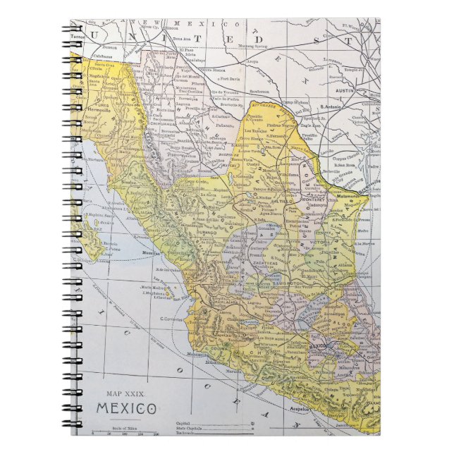 CADERNO ESPIRAL MAPA: MÉXICO (Frente)