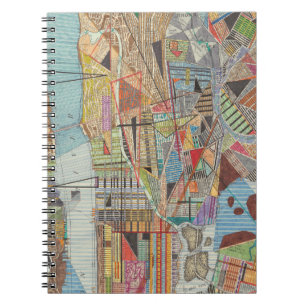 Caderno Espiral Mapa Moderno de Nova Iorque I