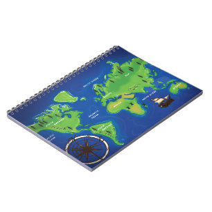 Caderno Espiral Mapa Mundial