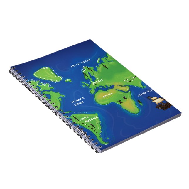 Caderno Espiral Mapa Mundial (Lado Direito)