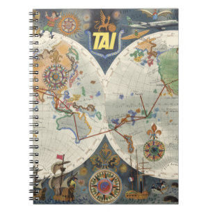 Caderno Espiral Mapa Mundial dos Transportes - Aeriens Internation