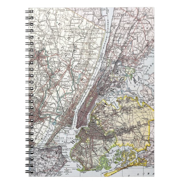 Caderno Espiral Mapa: New York-area, 1906 (Frente)
