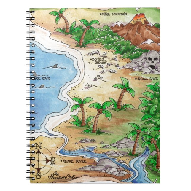 Caderno Espiral Mapa Pirata (Frente)