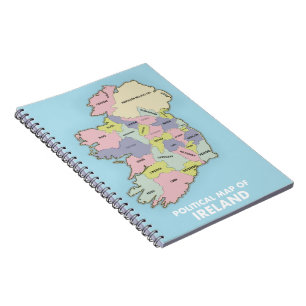 Caderno Espiral Mapa Político Da Irlanda.