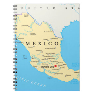 Caderno Espiral Mapa político de México